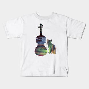 Cat with viola Kids T-Shirt